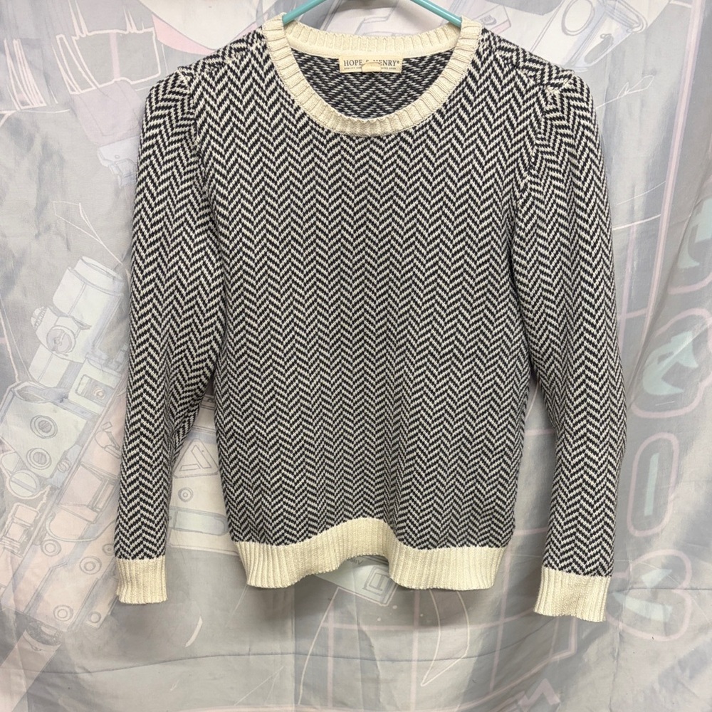 Hope & Henry Women's Chevron Knit Sweater